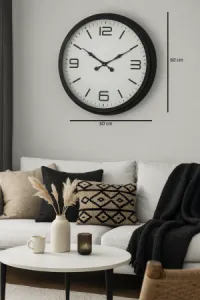 Siyah Metal Duvar Saati 60 cm · Model 6008B