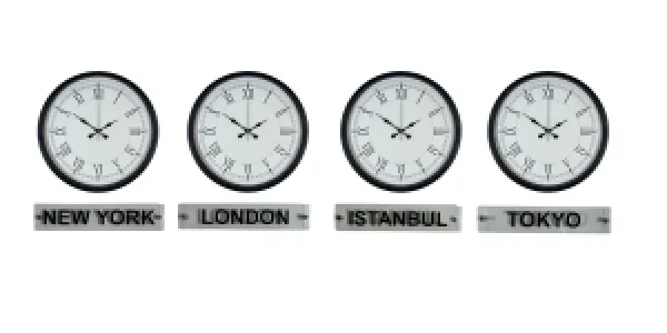 Siyah Metal 4'lü Tabelalı Dünya Saati 36 cm · Model DS-4XPP-3655B+T