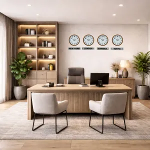 Turuncu Metal Tabelalı Dünya Saati 36 cm · Model DS-4XPP-3601O+T