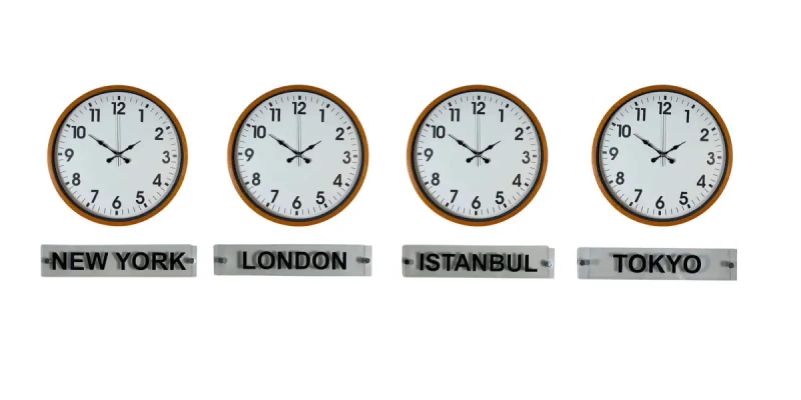 Turuncu Metal Tabelalı Dünya Saati 36 cm · Model DS-4XPP-3601O+T