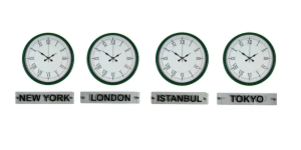 Yeşil Metal 4'lü Tabelalı Dünya Saati 36 cm · Model DS-4XPP-3655L+T