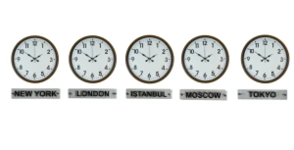 Kahverengi Metal 5'li Tabelalı Dünya Saati 36 cm · Model DS-5XPP-3601I+T