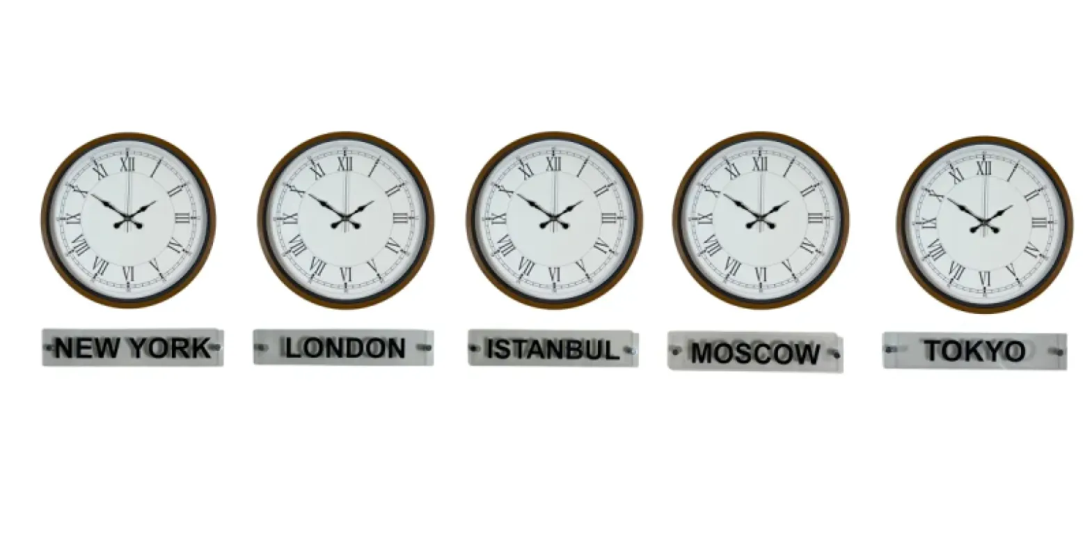 Kahverengi Metal Tabelalı Dünya Saati 36 cm · Model DS-5XPP-3655I+T