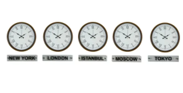 Kahverengi Metal Tabelalı Dünya Saati 36 cm · Model DS-5XPP-3655I+T