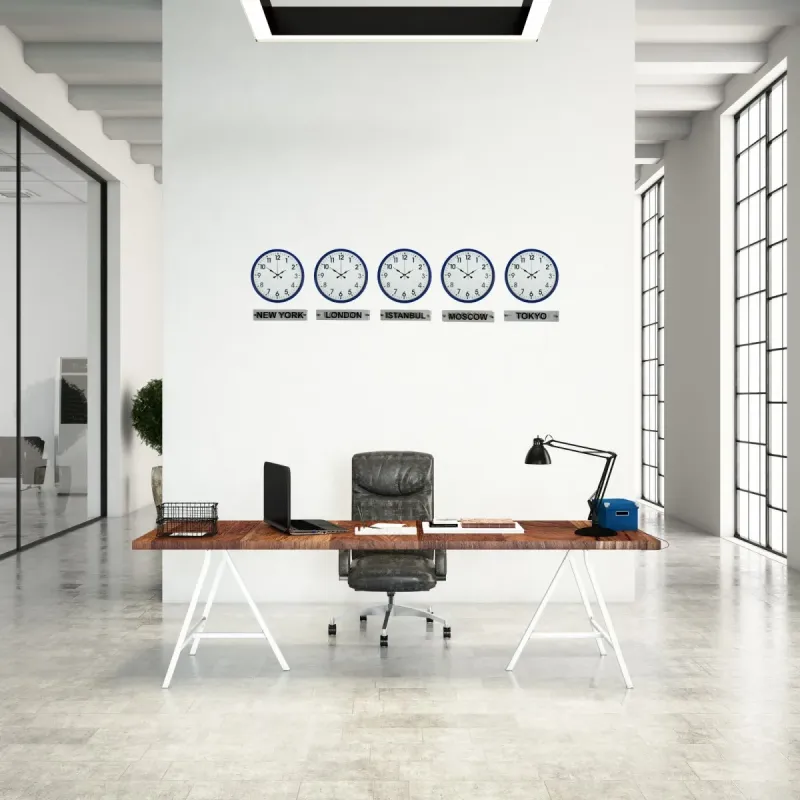 Lacivert Metal Tabelalı Dünya Saati 36 cm · Model DS-5XPP-3601V+T