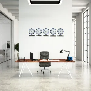 Lacivert Metal Tabelalı Dünya Saati 36 cm · Model DS-5XPP-3601V+T