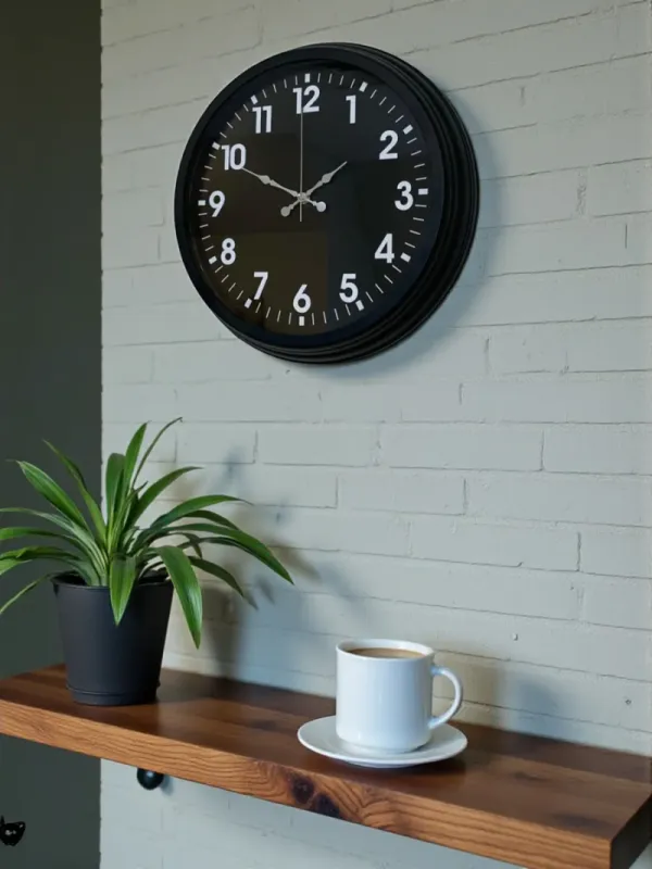 Siyah Metal Duvar Saati 40 cm · Model 4031B