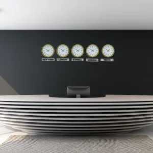Sarı Metal Tabelalı Dünya Saati 36 cm · Model DS-5XPP-3655Y+T