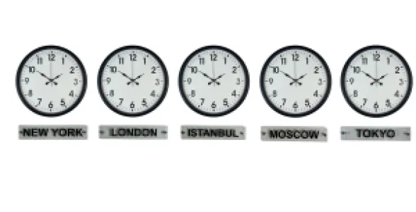 Siyah Metal 5'li Tabelalı Dünya Saati 36 cm · Model DS-5XPP-3601B+T