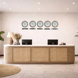 Turuncu Metal 5'li Tabelalı Dünya Saati 36 cm · Model DS-5XPP-3601O+T