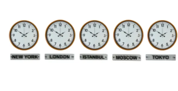 Turuncu Metal 5'li Tabelalı Dünya Saati 36 cm · Model DS-5XPP-3601O+T