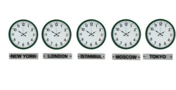 Yeşil Metal 5'li Tabelalı Dünya Saati 36 cm · Model DS-5XPP-3601L+T