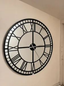Aynalı Siyah Metal Duvar Saati 130 x 130 x 20 · Model A120B