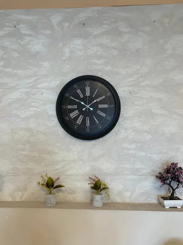 Siyah Metal Duvar Saati 40 cm · Model 4059B