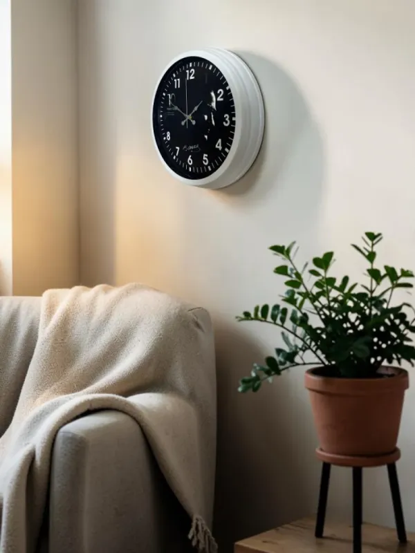 Beyaz Metal Duvar Saati 40 cm · Model 4049W