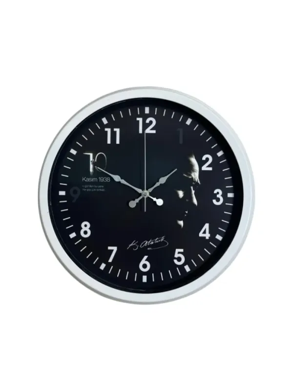 Beyaz Metal Duvar Saati 40 cm · Model 4049W