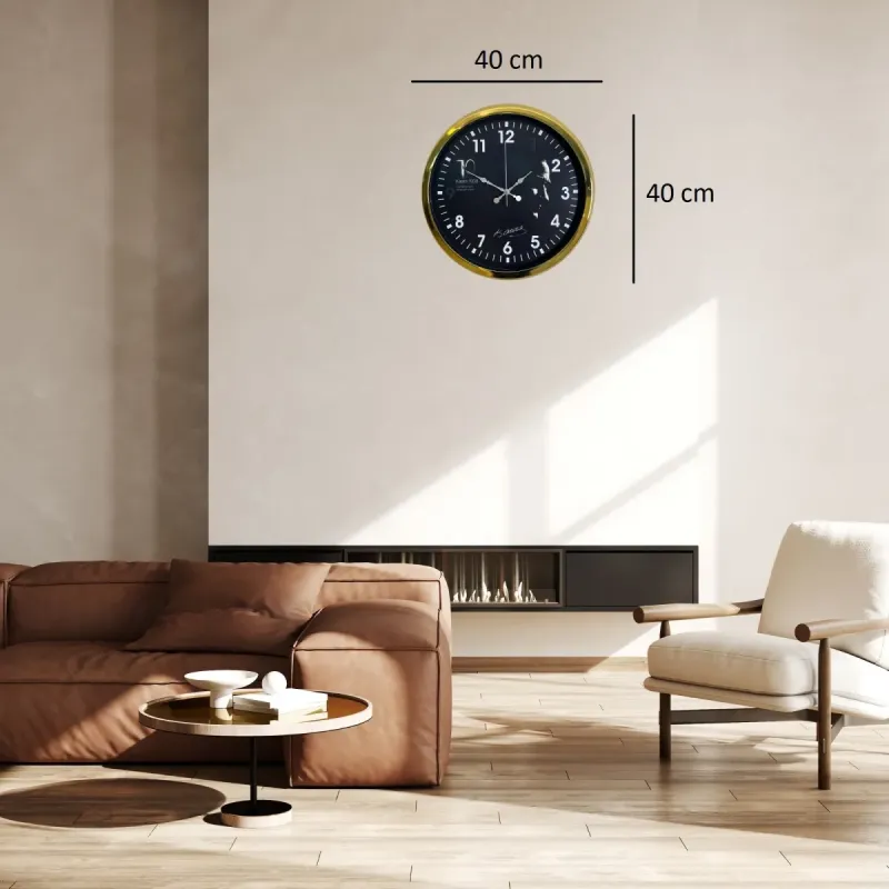 Gold Metal Duvar Saati 40 cm · Model 4049G