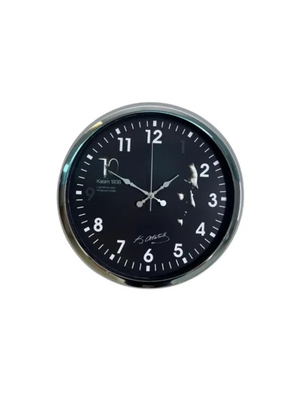 Krom Metal Duvar Saati 40 cm · Model 4049K
