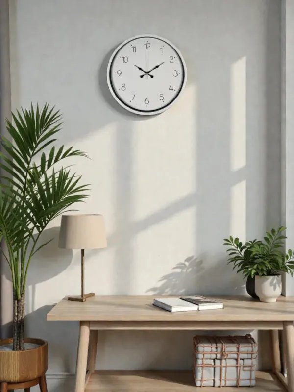 Beyaz Plastik Duvar Saati 36 cm · Model PP-3604W