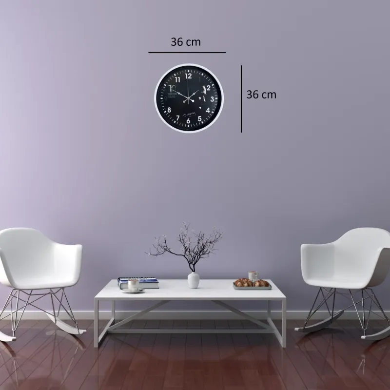 Beyaz Plastik Duvar Saati 36 cm · Model PP-3649W