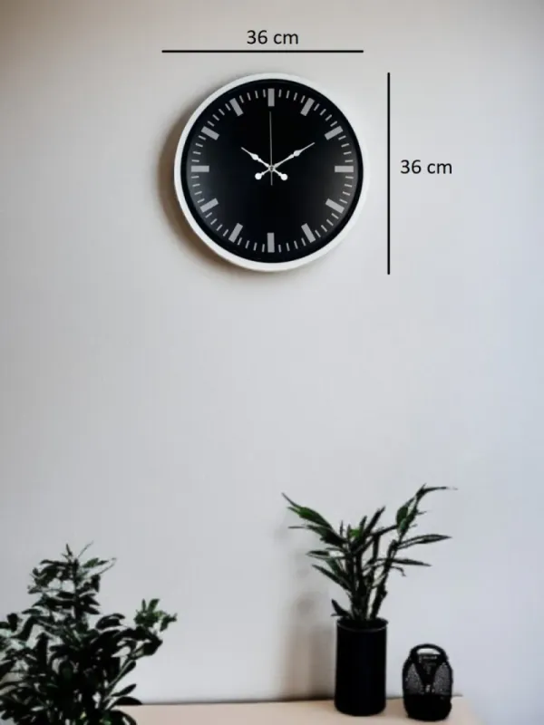 Beyaz Plastik Duvar Saati 36 cm · Model PP-3687W