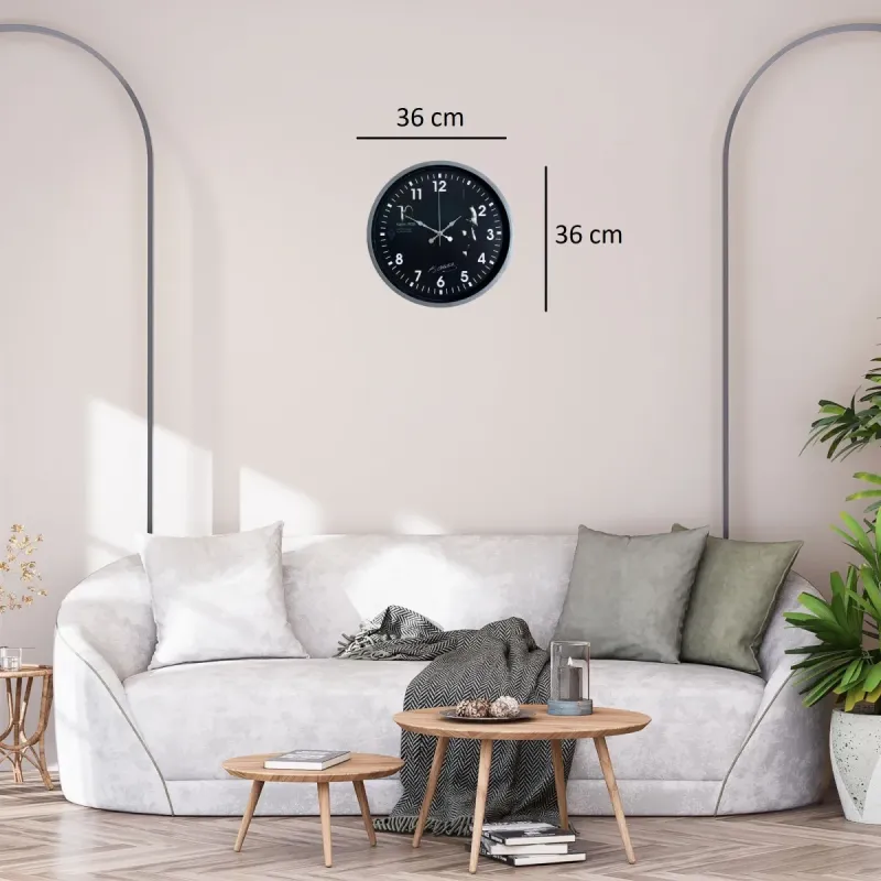 Gri Plastik Duvar Saati 36 cm · Model PP-3649K