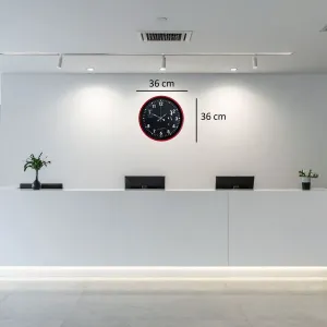 Kırmızı Plastik Duvar Saati 36 cm · Model PP-3649R