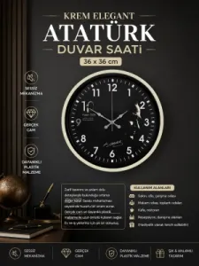 Krem Plastik Duvar Saati 36 cm · Model PP-3649X