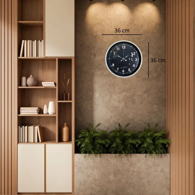 Krem Plastik Duvar Saati 36 cm · Model PP-3649X