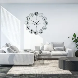 Beyaz Metal Duvar Saati 80 cm · Model 8003W