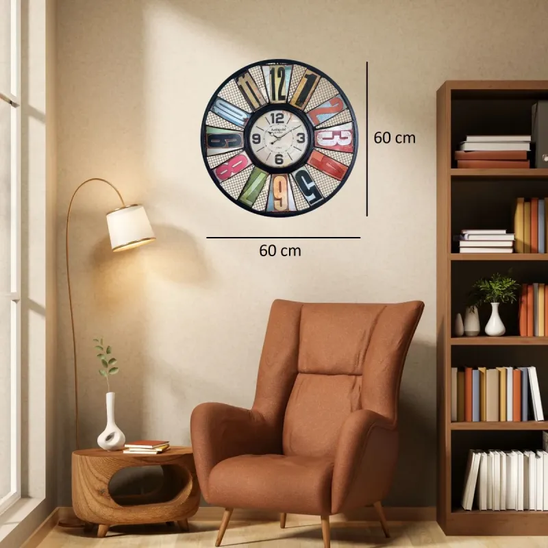 Siyah Metal Duvar Saati 60 cm · Model 61B