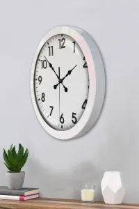 Beyaz Metal Duvar Saati 36 cm · Model 3601W