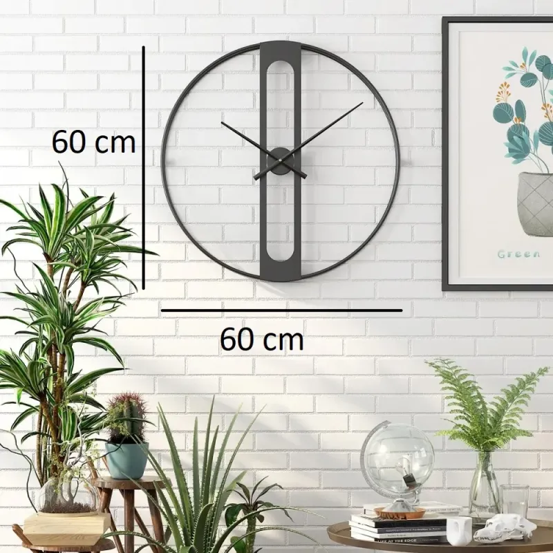 Siyah Metal Duvar Saati 60 cm · Model 60İ-B