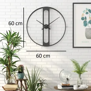 Siyah Metal Duvar Saati 60 cm · Model 60İ-B