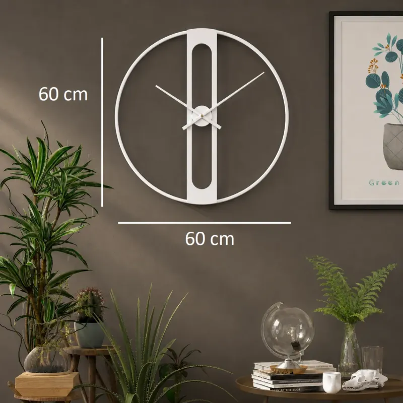 Beyaz Metal Duvar Saati 60 cm · Model 60İ-W