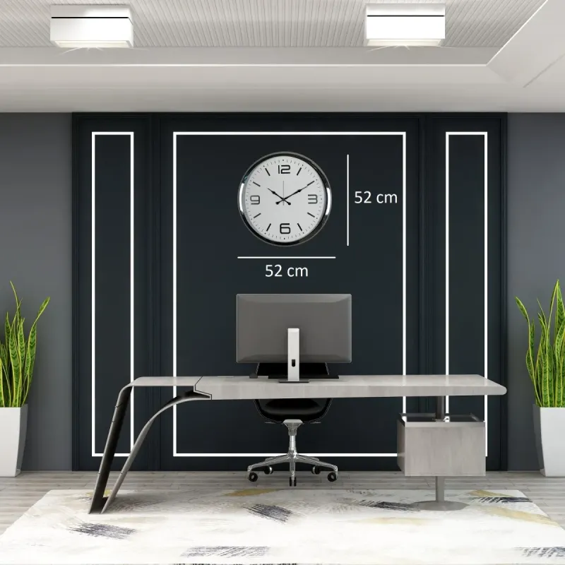 Krom Metal Duvar Saati 52 cm · Model 5208K