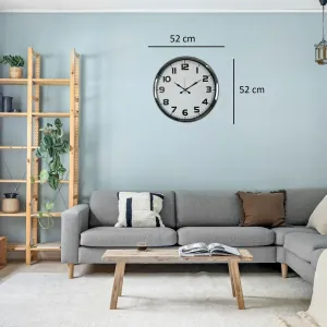 Krom Metal Duvar Saati 52 cm · Model 5236K