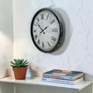 Krom Metal Duvar Saati 52 cm · Model 5257K