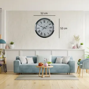 Krom Metal Duvar Saati 52 cm · Model 5257K