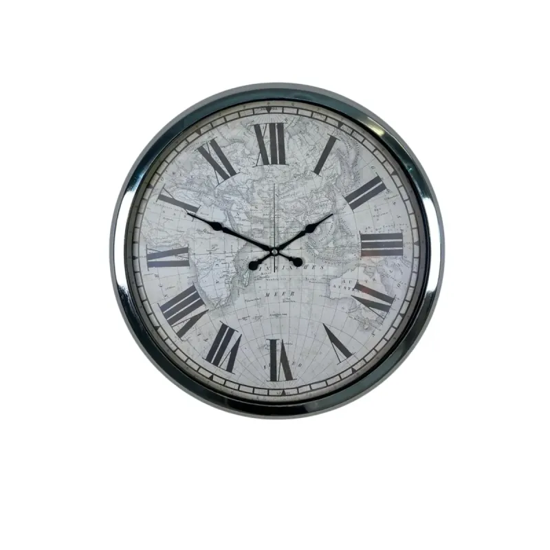 Krom Metal Duvar Saati 52 cm · Model 5257K