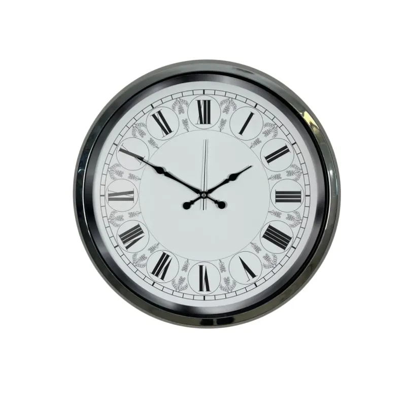 Krom Metal Duvar Saati 52 cm · Model 5263K
