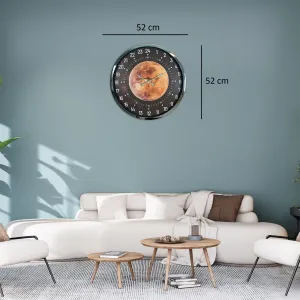 Göstergeli Krom Metal Duvar Saati 52 cm · Model 5295K