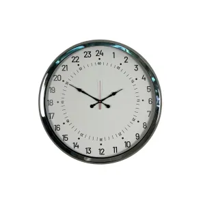 Göstergeli Krom Metal Duvar Saati 52 cm · Model 5297K