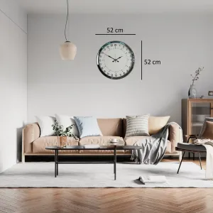 Göstergeli Krom Metal Duvar Saati 52 cm · Model 5297K