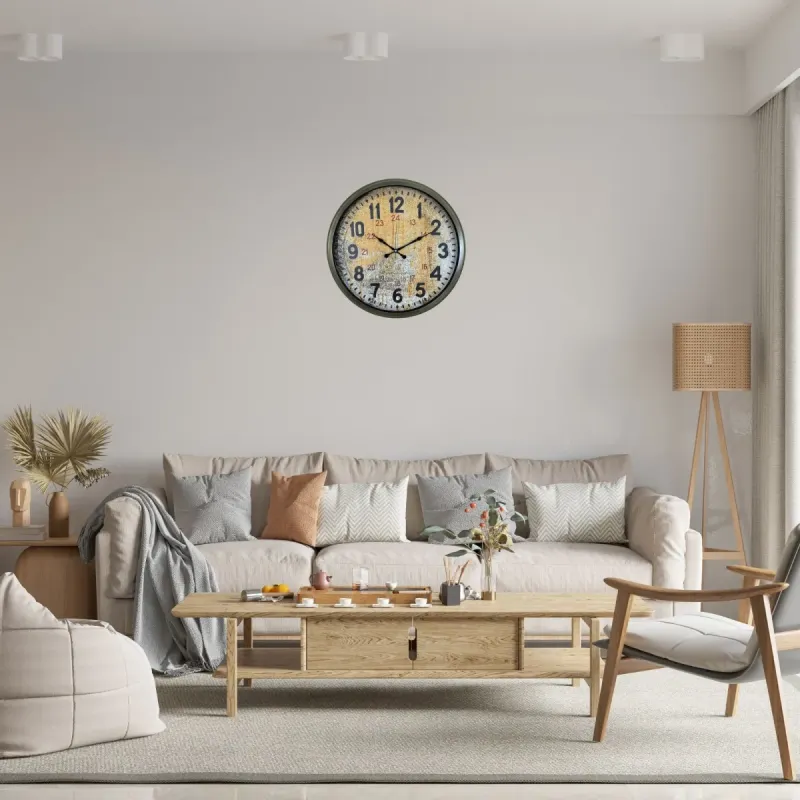 Eskitme Metal Duvar Saati 52 cm · Model 5214E