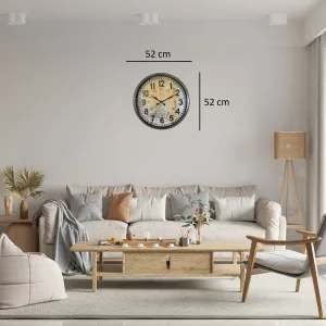 Eskitme Metal Duvar Saati 52 cm · Model 5214E