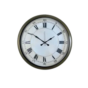 Roma Rakamlı Retro Görünümlü Eskitme Metal Duvar Saati 52 cm · Model 5256E