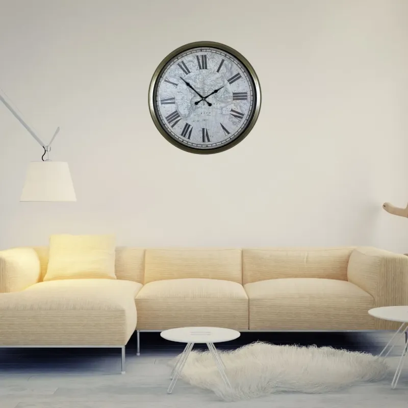 Roma Rakamlı Eskitme Metal Duvar Saati 52 cm · Model 5257E