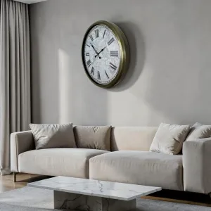 Roma Rakamlı Eskitme Metal Duvar Saati 52 cm · Model 5257E