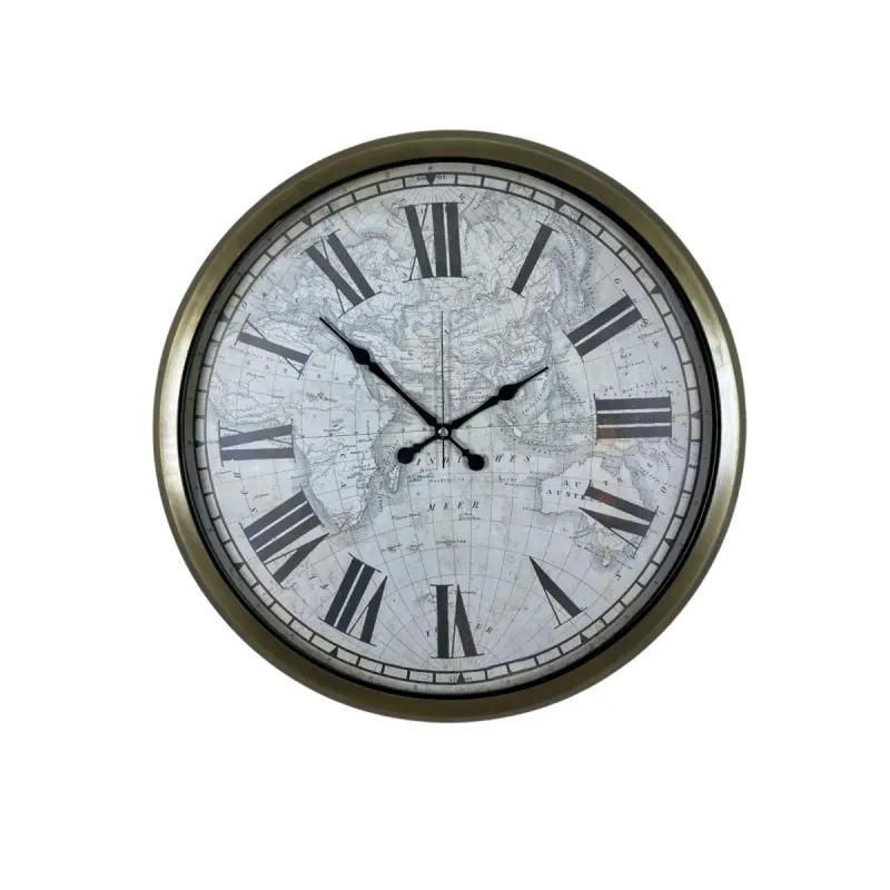 Roma Rakamlı Eskitme Metal Duvar Saati 52 cm · Model 5257E